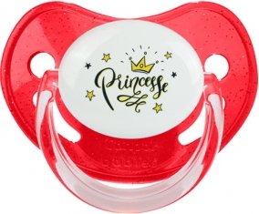Couronne jaune étoile princesse design-1 : Rouge à paillette Tétine embout physiologique