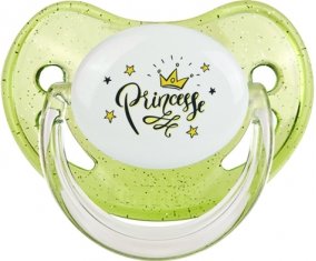 Couronne jaune étoile princesse design-1 : Vert à paillette Tétine embout physiologique