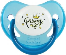 Couronne jaune étoile princesse design-1 : Bleue phosphorescente Tétine embout physiologique