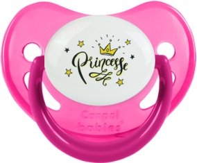 Couronne jaune étoile princesse design-1 : Rose phosphorescente Tétine embout physiologique