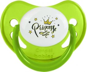 Couronne jaune étoile princesse design-1 : Vert phosphorescente Tétine embout physiologique