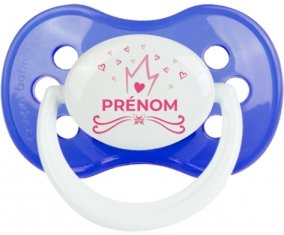 Couronne rose cœur design-1 avec prénom : Sucette Anatomique personnalisée