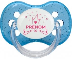 Couronne rose cœur design-1 avec prénom : Sucette Cerise personnalisée