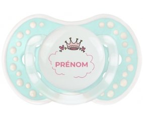 Couronne rose bulle cœur avec prénom : Retro-turquoise-lagon classique Tétine embout Lovi Dynamic
