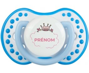 Couronne rose bulle cœur avec prénom : Blanc-bleu phosphorescente Tétine embout Lovi Dynamic