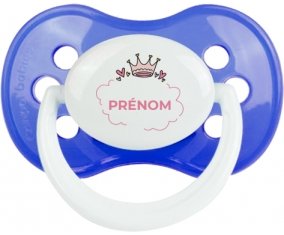 Couronne rose bulle cœur avec prénom : Tétine Anatomique personnalisée