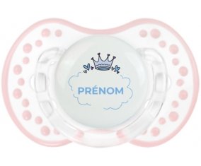 Couronne bleue bulle cœur avec prénom : Retro-blanc-rose-tendre classique Tétine embout Lovi Dynamic