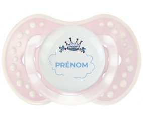 Couronne bleue bulle cœur avec prénom : Retro-rose-tendre classique Tétine embout Lovi Dynamic