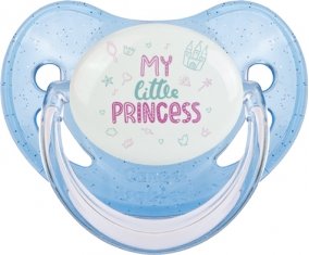 My little princess design-1 : Bleue à paillette Tétine embout physiologique