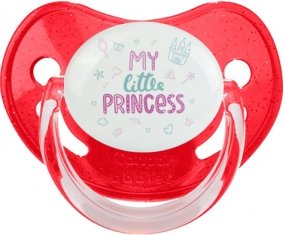 My little princess design-1 : Rouge à paillette Tétine embout physiologique