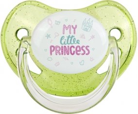 My little princess design-1 : Vert à paillette Tétine embout physiologique