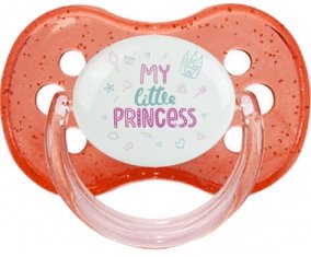 My little princess design-1 : Rouge à paillette Tétine embout cerise