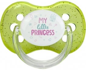 My little princess design-1 : Vert à paillette Tétine embout cerise