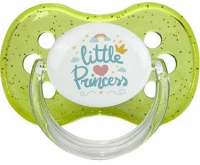 My little princess design-6 : Vert à paillette Tétine embout cerise