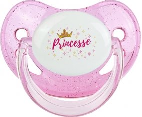 Couronne jaune princesse : Rose à paillette Tétine embout physiologique