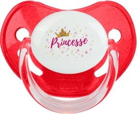 Couronne jaune princesse : Rouge à paillette Tétine embout physiologique