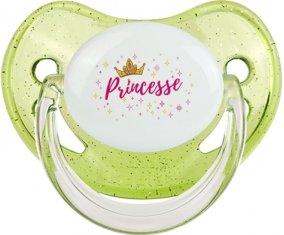 Couronne jaune princesse : Vert à paillette Tétine embout physiologique