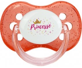 Couronne jaune princesse : Rouge à paillette Tétine embout cerise