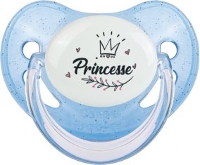 Couronne noire princesse : Bleue à paillette Tétine embout physiologique