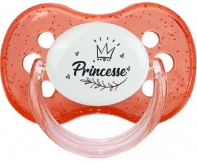 Couronne noire princesse : Rouge à paillette Tétine embout cerise