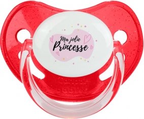 Ma jolie princese design-1 : Rouge à paillette Tétine embout physiologique
