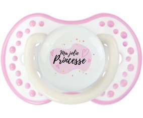 Ma jolie princese design-1 : Blanc-rose phosphorescente Tétine embout Lovi Dynamic