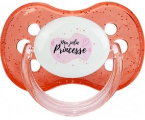 Ma jolie princese design-1 : Rouge à paillette Tétine embout cerise
