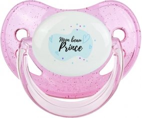 Mon beau prince design-1 : Rose à paillette Tétine embout physiologique