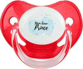 Mon beau prince design-1 : Rouge à paillette Tétine embout physiologique