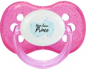 Mon beau prince design-1 : Rose à paillette Tétine embout cerise