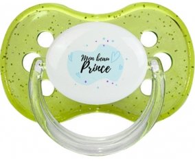 Mon beau prince design-1 : Vert à paillette Tétine embout cerise