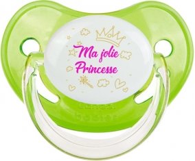 Ma jolie princese design-2 : Vert classique Tétine embout physiologique