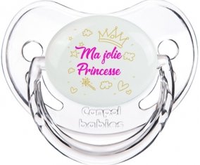 Ma jolie princese design-2 : Transparent classique Tétine embout physiologique