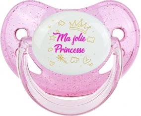 Ma jolie princese design-2 : Rose à paillette Tétine embout physiologique