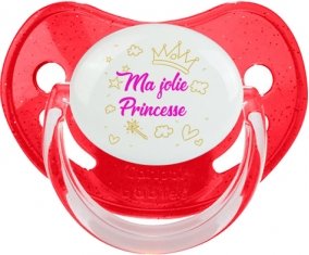 Ma jolie princese design-2 : Rouge à paillette Tétine embout physiologique