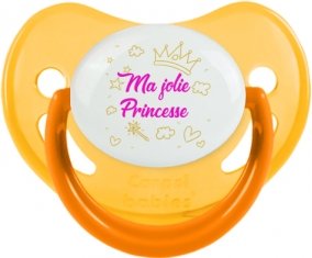 Ma jolie princese design-2 : Jaune phosphorescente Tétine embout physiologique