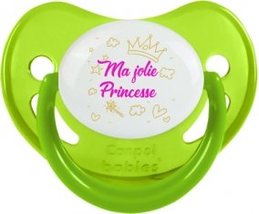 Ma jolie princese design-2 : Vert phosphorescente Tétine embout physiologique