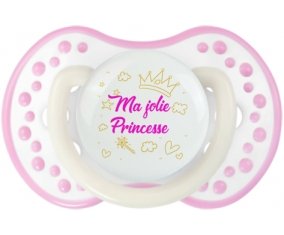 Ma jolie princese design-2 : Blanc-rose phosphorescente Tétine embout Lovi Dynamic