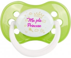 Ma jolie princese design-2 : Vert classique Tétine embout anatomique