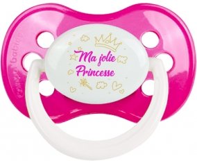 Ma jolie princese design-2 : Rose foncé classique Tétine embout anatomique