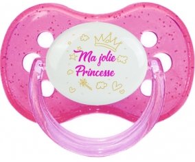 Ma jolie princese design-2 : Rose à paillette Tétine embout cerise