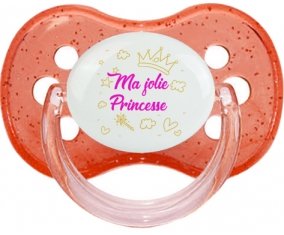Ma jolie princese design-2 : Rouge à paillette Tétine embout cerise