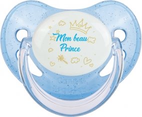 Mon beau prince design-2 : Bleue à paillette Tétine embout physiologique