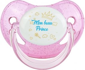 Mon beau prince design-2 : Rose à paillette Tétine embout physiologique