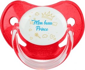 Mon beau prince design-2 : Rouge à paillette Tétine embout physiologique