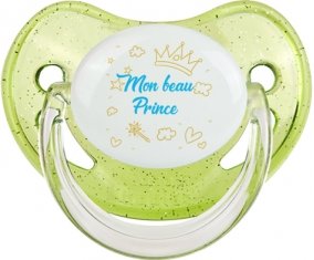 Mon beau prince design-2 : Vert à paillette Tétine embout physiologique
