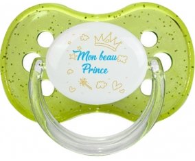Mon beau prince design-2 : Vert à paillette Tétine embout cerise
