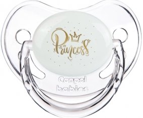 Couronne dorée princesse : Transparent classique Tétine embout physiologique