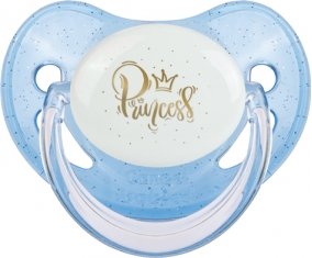 Couronne dorée princesse : Bleue à paillette Tétine embout physiologique