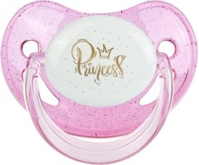 Couronne dorée princesse : Rose à paillette Tétine embout physiologique